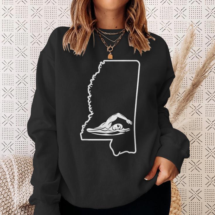 Swimming Apparel Mississippi Swimmer Training Sweatshirt Gifts for Her Swimming Apparel Mississippi Swimmer Training Sweatshirt Gifts for Her