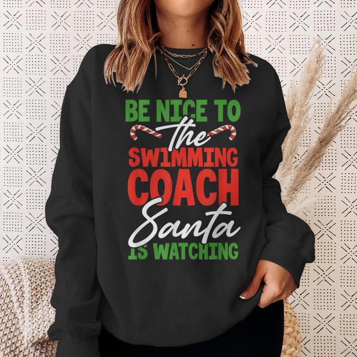 Swimming Coach Christmas Xmas Swimming Santa Sweatshirt Gifts for Her Swimming Coach Christmas Xmas Swimming Santa Sweatshirt Gifts for Her