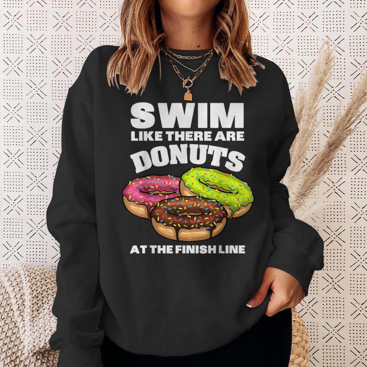 Swimming Donut Men Women Swimmer Sports Athlete Sweatshirt Gifts for Her Swimming Donut Men Women Swimmer Sports Athlete Sweatshirt Gifts for Her