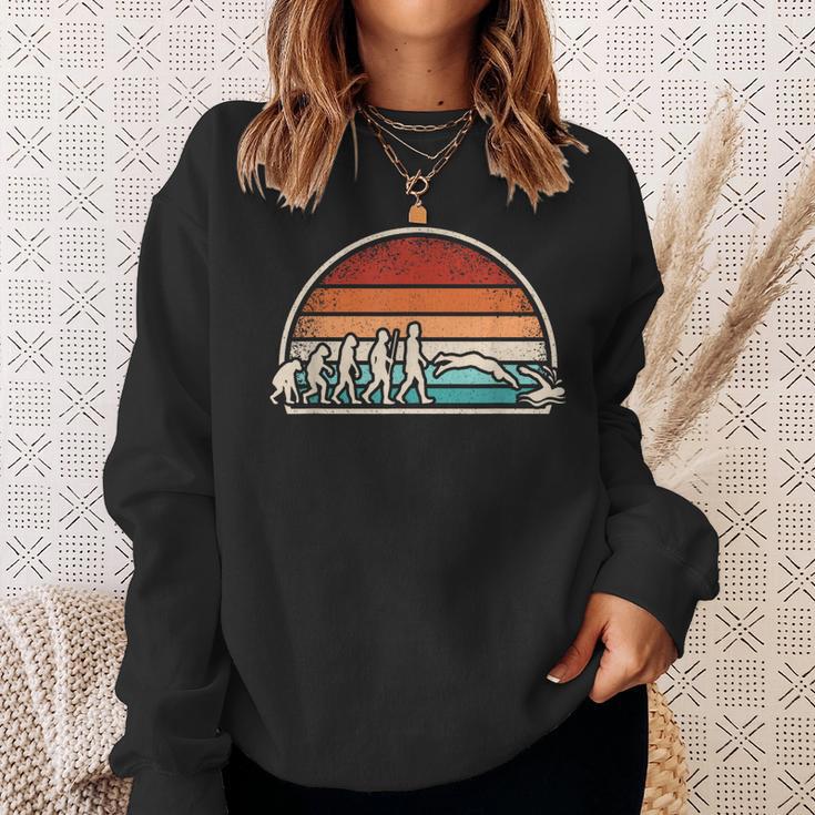 Swimming Evolution Retro Swim Swimmer Men Women Sweatshirt Gifts for Her Swimming Evolution Retro Swim Swimmer Men Women Sweatshirt Gifts for Her