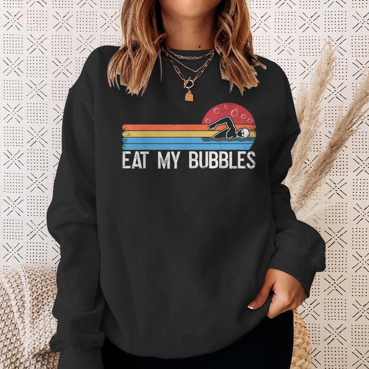 Swimming Swimmer Eat My Bubbles Swim Retro Sweatshirt Gifts for Her Swimming Swimmer Eat My Bubbles Swim Retro Sweatshirt Gifts for Her