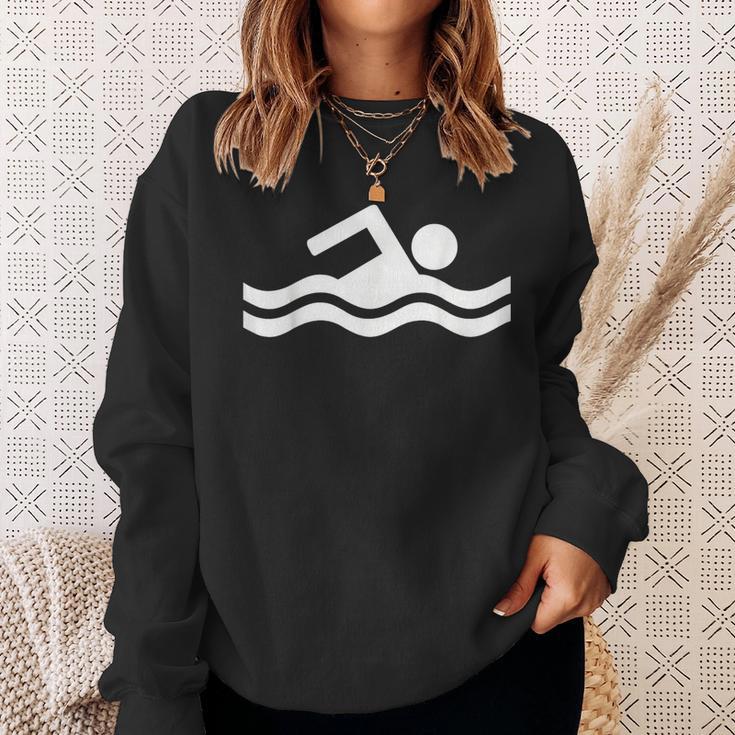 Swimming Symbol Sweatshirt Gifts for Her Swimming Symbol Sweatshirt Gifts for Her