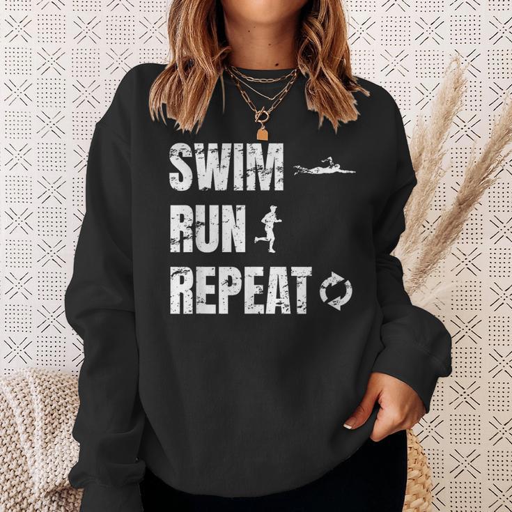 Swimrun Endurance Sports Swimming Running Swim Run Sweatshirt Gifts for Her
