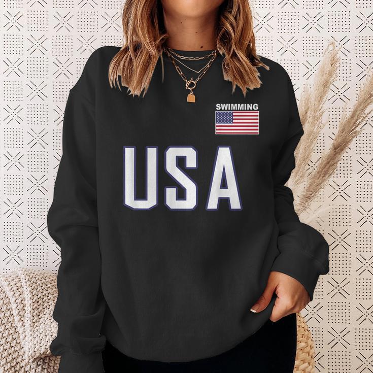USA Flag Swim Swimming Sport Practice Equipment Men Women Sweatshirt Gifts for Her USA Flag Swim Swimming Sport Practice Equipment Men Women Sweatshirt Gifts for Her