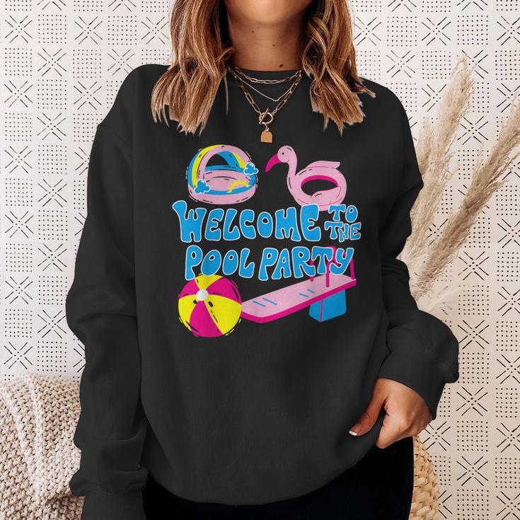 Welcome To The Pool Party Birthday Summer Family Swimming Sweatshirt Gifts for Her Welcome To The Pool Party Birthday Summer Family Swimming Sweatshirt Gifts for Her