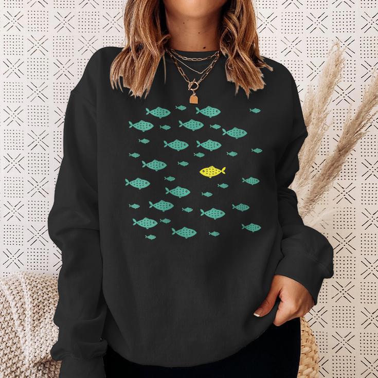 Women's Swimming Against The Current Motivational Inspiration Sweatshirt Gifts for Her