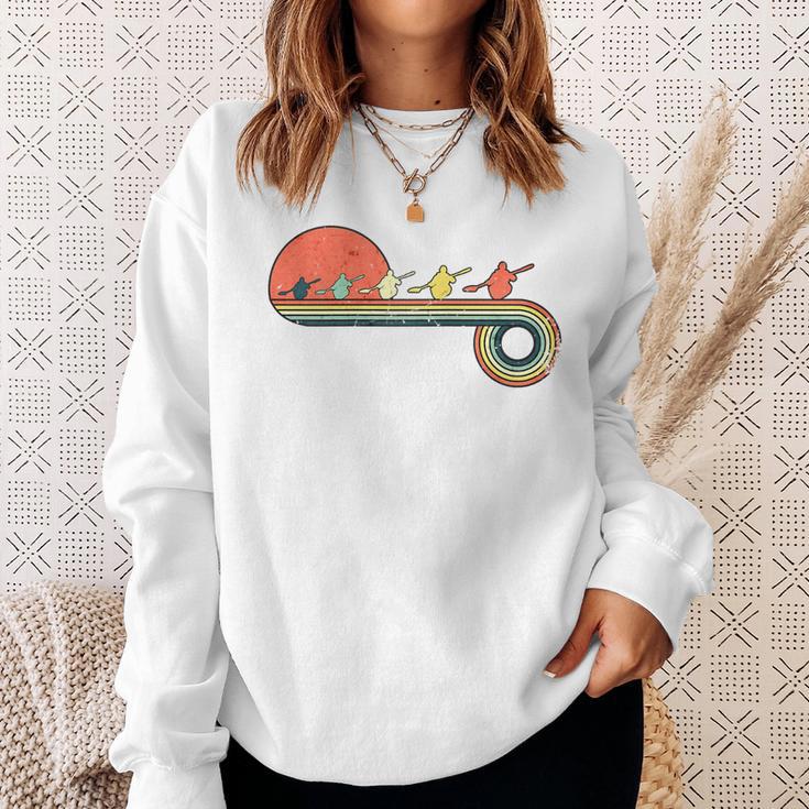 Canoe Retro Vintage Sunset Rainbow Raglan Baseball Tee Sweatshirt Gifts for Her