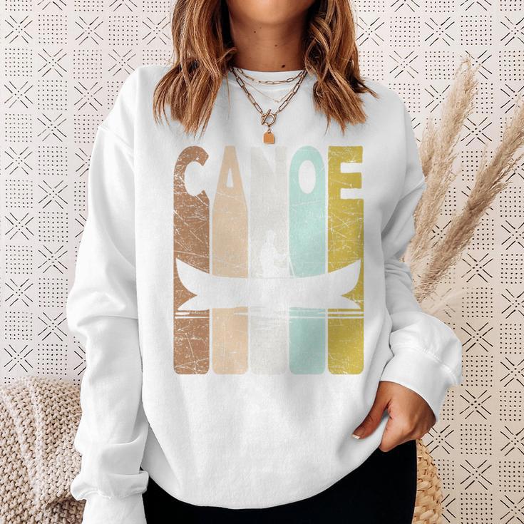 Canoe Vintage Canoeing Retro Canoe Paddling Premium Tri-Blend Sweatshirt Gifts for Her