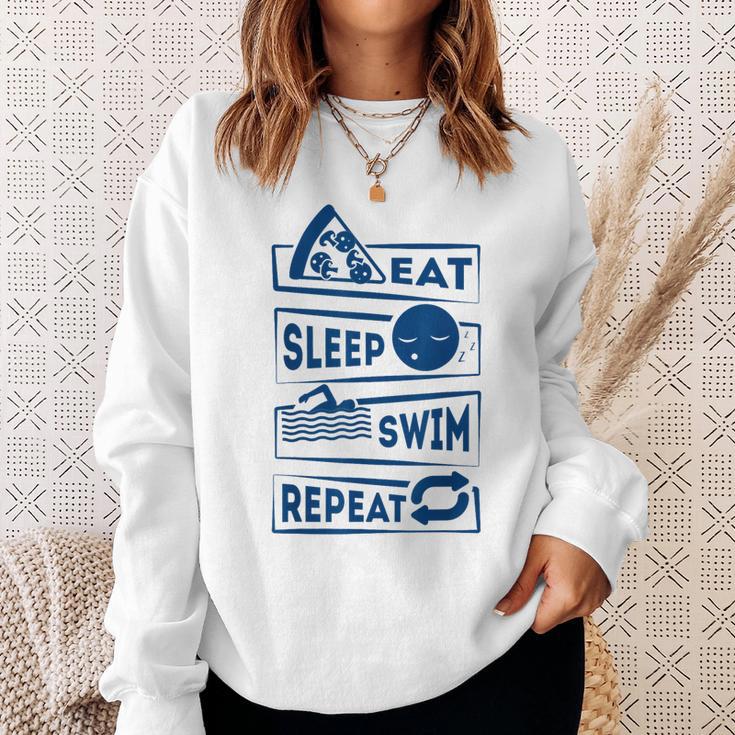 Eat Sleep Swimming Repeat Swimming Sweatshirt Gifts for Her Eat Sleep Swimming Repeat Swimming Sweatshirt Gifts for Her