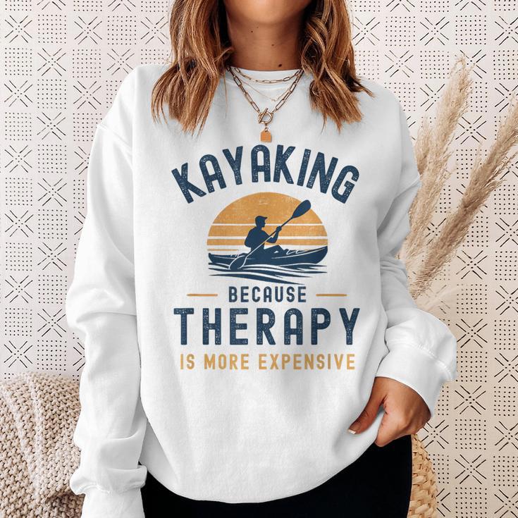 Kayaking Therapy Kayaker Canoe Paddle Lake River Sweatshirt Gifts for Her