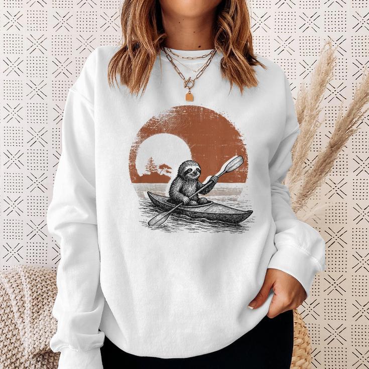 Kayaking Sloth Kayak Kayaker Canoe Paddling Sweatshirt Gifts for Her