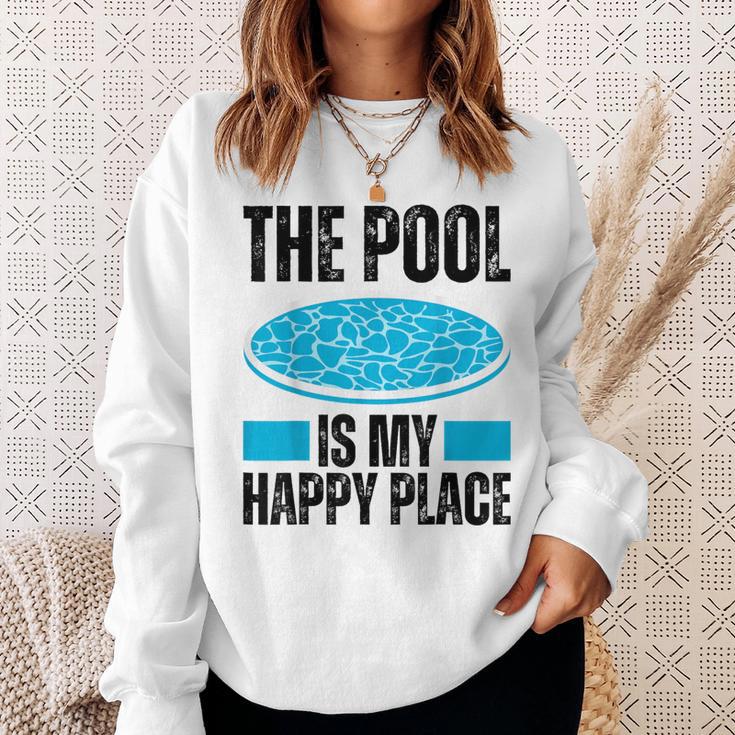 The Pool Is My Happy Place Swimming For Swimmer Sweatshirt Gifts for Her The Pool Is My Happy Place Swimming For Swimmer Sweatshirt Gifts for Her