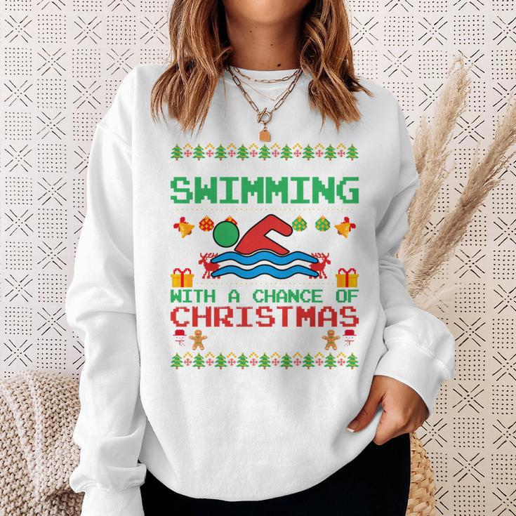 Swimming Christmas Party Swim Swimmer Christmas Ugly Style Sweatshirt Gifts for Her Swimming Christmas Party Swim Swimmer Christmas Ugly Style Sweatshirt Gifts for Her