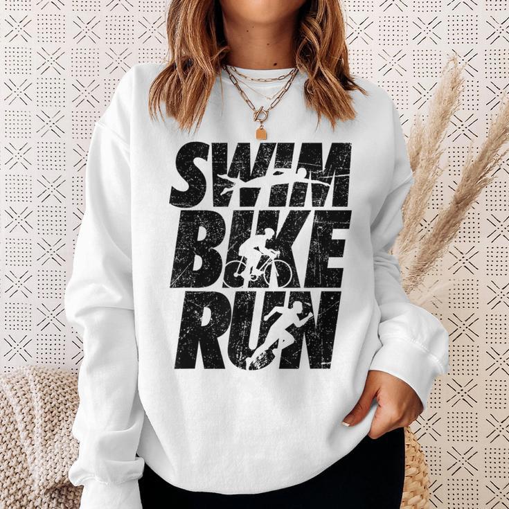 Swimming Cycling Running Triathlon Running Swimming Sweatshirt Gifts for Her Swimming Cycling Running Triathlon Running Swimming Sweatshirt Gifts for Her