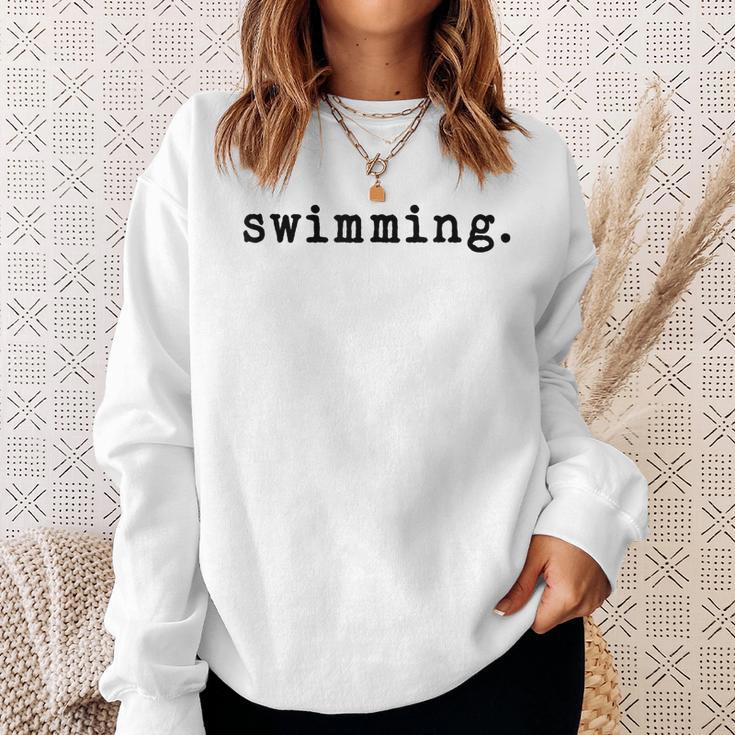 Swimming Enthusiast Minimalist Water Sports Sweatshirt Gifts for Her Swimming Enthusiast Minimalist Water Sports Sweatshirt Gifts for Her