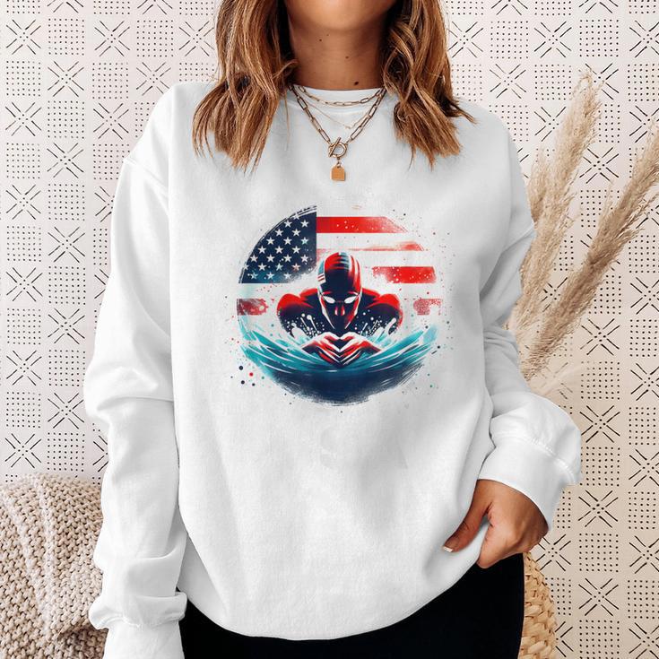 Swimming United States American Swimming Apparel Swimming Sweatshirt Gifts for Her Swimming United States American Swimming Apparel Swimming Sweatshirt Gifts for Her