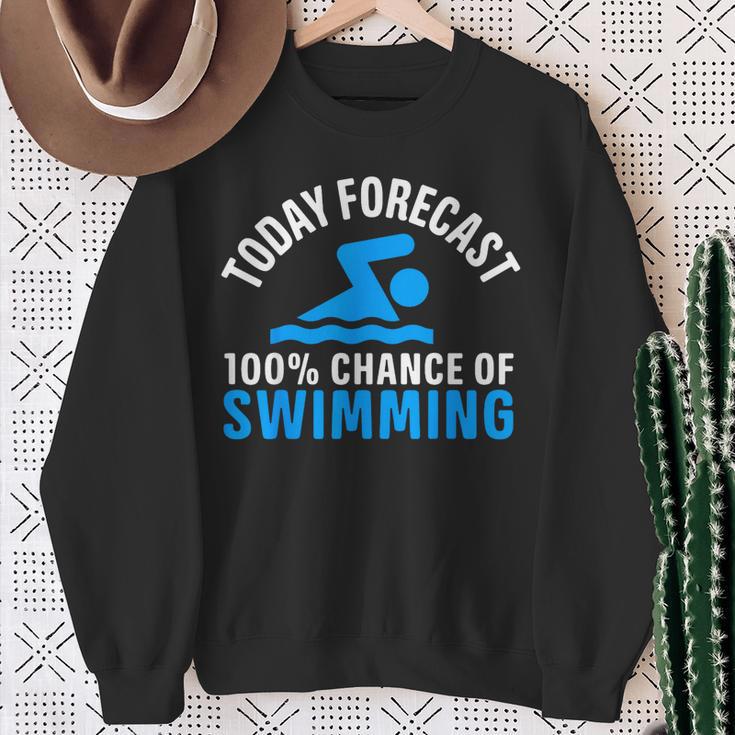 100 Chance Of Swimming Swimmer Swimming Sweatshirt Gifts for Old Women 100 Chance Of Swimming Swimmer Swimming Sweatshirt Gifts for Old Women