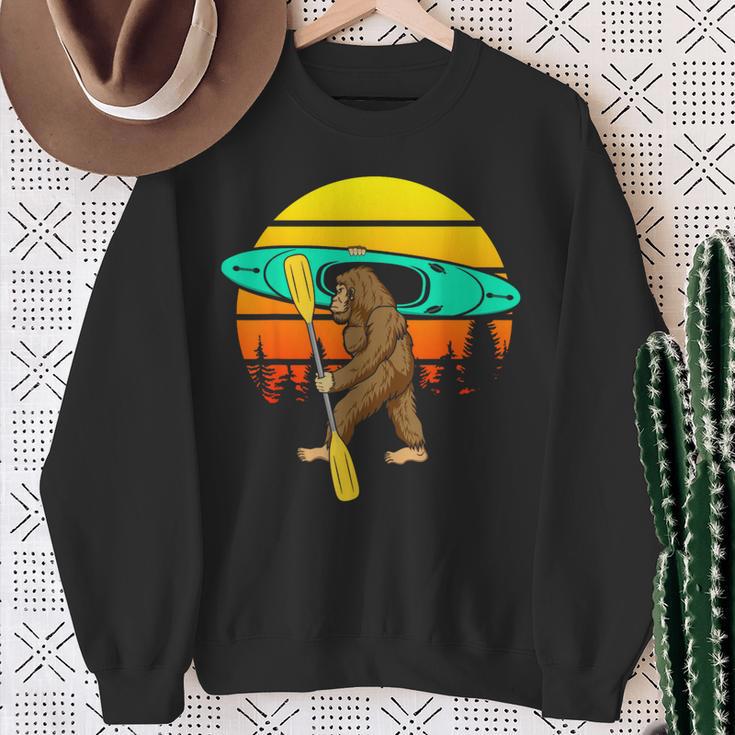 Bigfoot Kayak Paddling Lake Rafts Inflatable Canoe Sasquatch Sweatshirt Gifts for Old Women Bigfoot Kayak Paddling Lake Rafts Inflatable Canoe Sasquatch Sweatshirt Gifts for Old Women