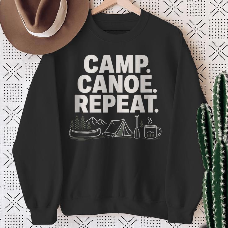 Camp Canoe Repeat Outdoor Adventure Sweatshirt Gifts for Old Women