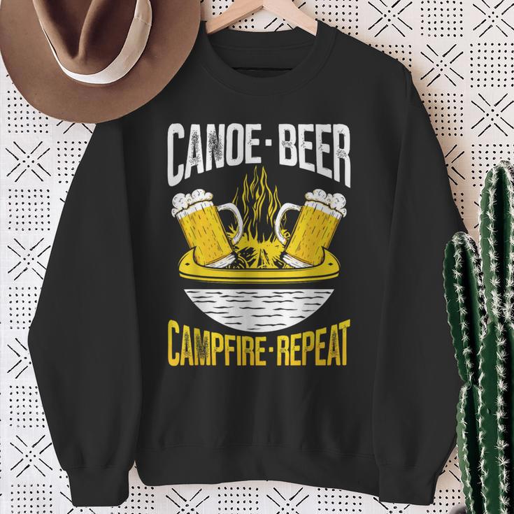 Canoe Beer Campfire Repeat Kayak Canoe Sweatshirt Gifts for Old Women