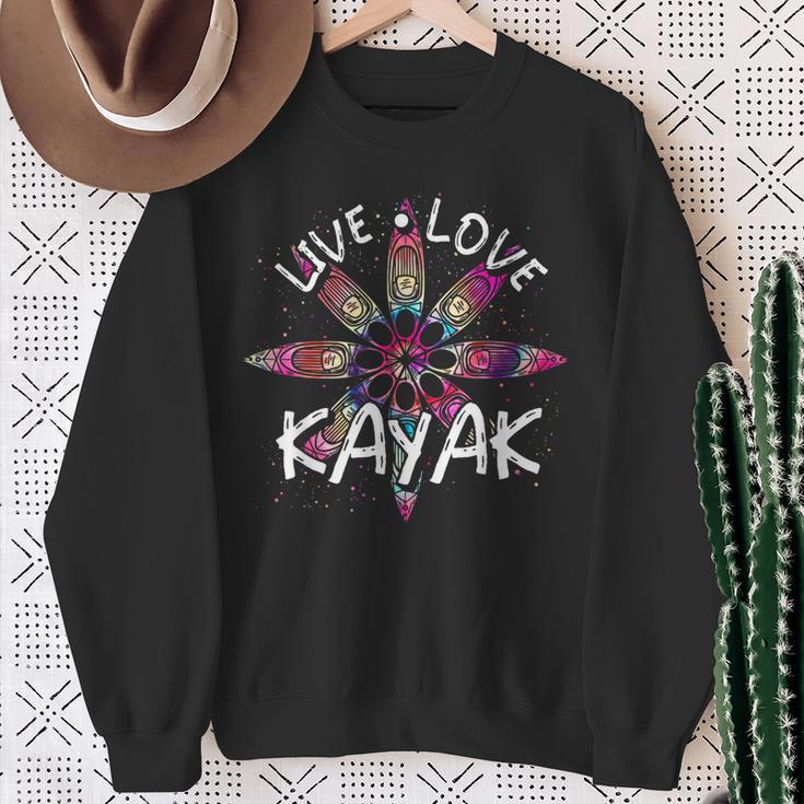 Canoe Boat Paddling Sport Kayaker Live Love Kayak Kayaking Sweatshirt Gifts for Old Women Canoe Boat Paddling Sport Kayaker Live Love Kayak Kayaking Sweatshirt Gifts for Old Women