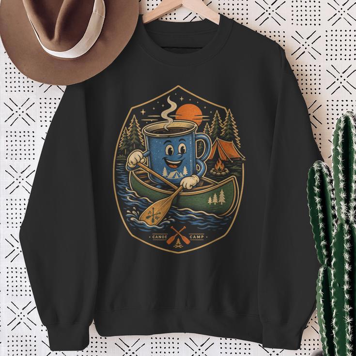 Canoe Camp Coffee Canoeing Paddle Sweatshirt Gifts for Old Women