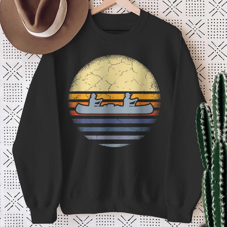 Canoe Canoeing Vintage Sunset Sweatshirt Gifts for Old Women