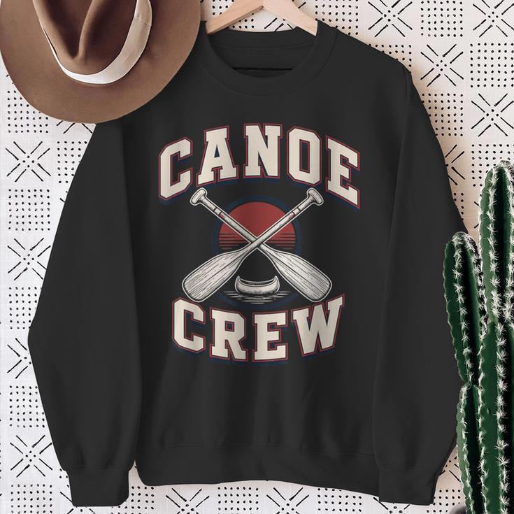 Canoe Crew Paddling Team Retro Graphic Sweatshirt Gifts for Old Women