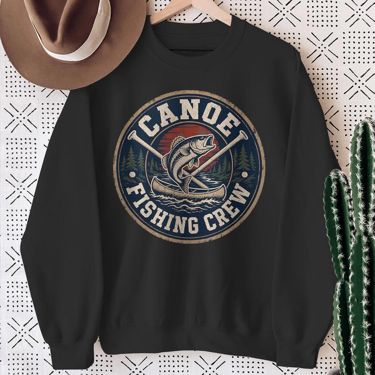 Canoe Fishing Crew Vintage Bass Paddles Sweatshirt Gifts for Old Women