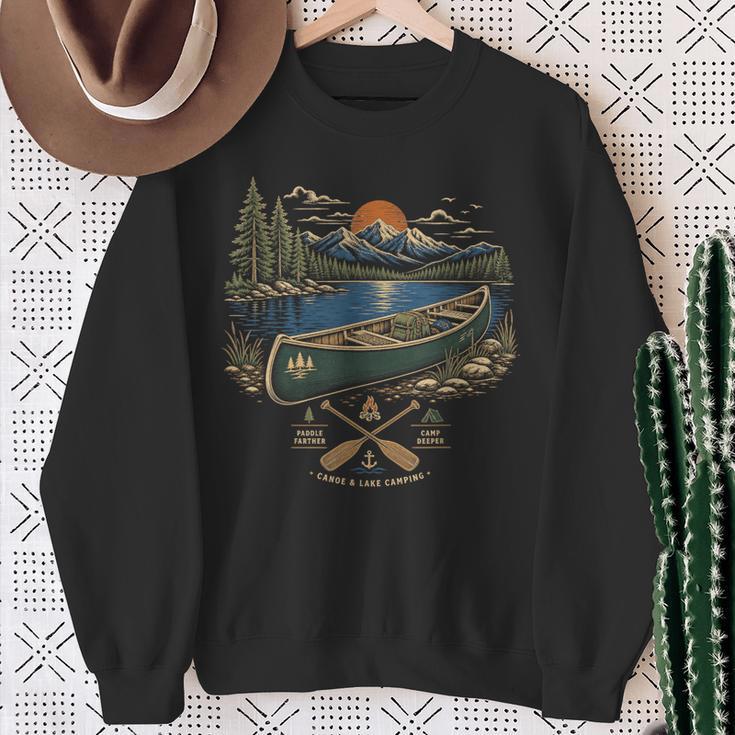 Canoe And Lake Camping Paddle Camp Sweatshirt Gifts for Old Women