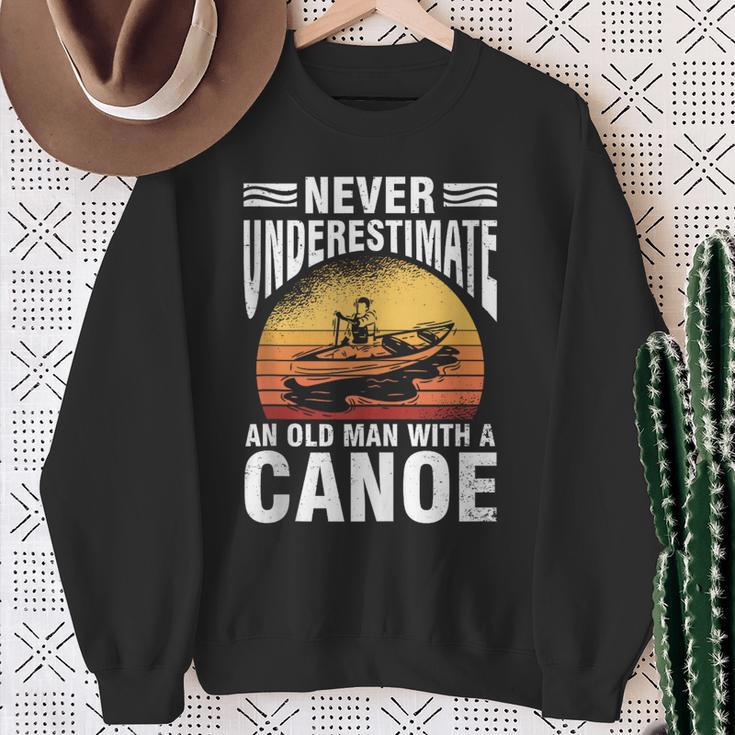 Canoe Old Man Sleeveless Sweatshirt Gifts for Old Women Canoe Old Man Sleeveless Sweatshirt Gifts for Old Women
