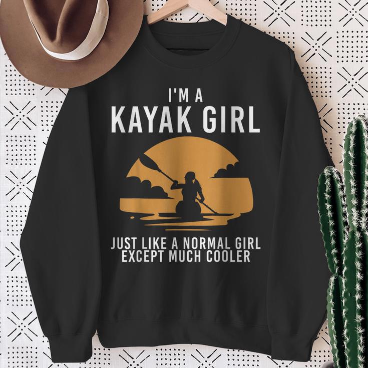 Cool Kayak For Women Girls Kayaker Canoe Kayaking Paddle Oar Sweatshirt Gifts for Old Women