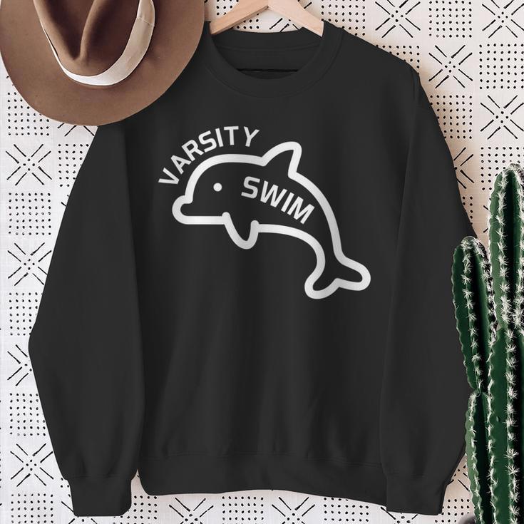 Dolphin Dolfin Varsity Swim Swim Team Swim Club Swimming Sweatshirt Gifts for Old Women Dolphin Dolfin Varsity Swim Swim Team Swim Club Swimming Sweatshirt Gifts for Old Women
