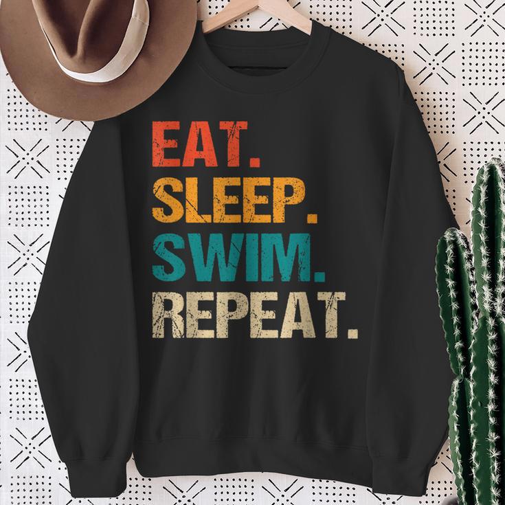Eat Sleep Swim Repeat Pool Swimmer Water Polo Swimming Sweatshirt Gifts for Old Women Eat Sleep Swim Repeat Pool Swimmer Water Polo Swimming Sweatshirt Gifts for Old Women