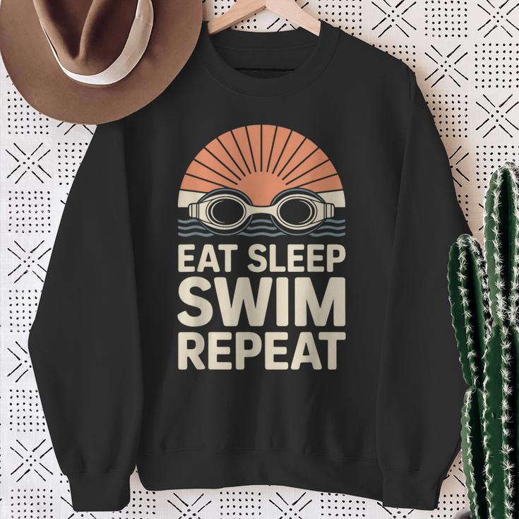 Eat Sleep Swim Repeat Swimmer Swimming Sweatshirt Gifts for Old Women Eat Sleep Swim Repeat Swimmer Swimming Sweatshirt Gifts for Old Women