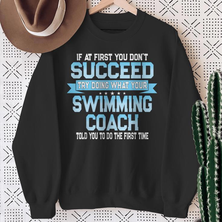 Fun Swimming Coach Meme Swimmer Saying Sweatshirt Gifts for Old Women Fun Swimming Coach Meme Swimmer Saying Sweatshirt Gifts for Old Women