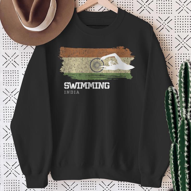 India Swimming Swimmer Water Sports Swimming Sweatshirt Gifts for Old Women