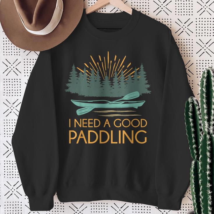 Kayaking Outdoor Water Sports Canoeing Paddle Kayak Sweatshirt Gifts for Old Women