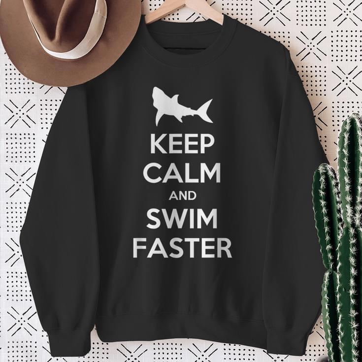 Keep Calm And Swim Faster Swimming T-Shirt Sweatshirt Gifts for Old Women