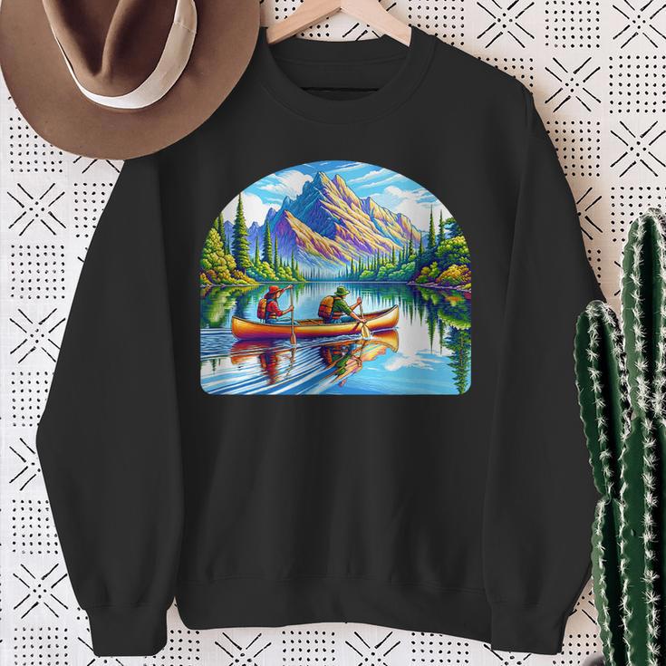 Lake Canoeing Canoe Sweatshirt Gifts for Old Women