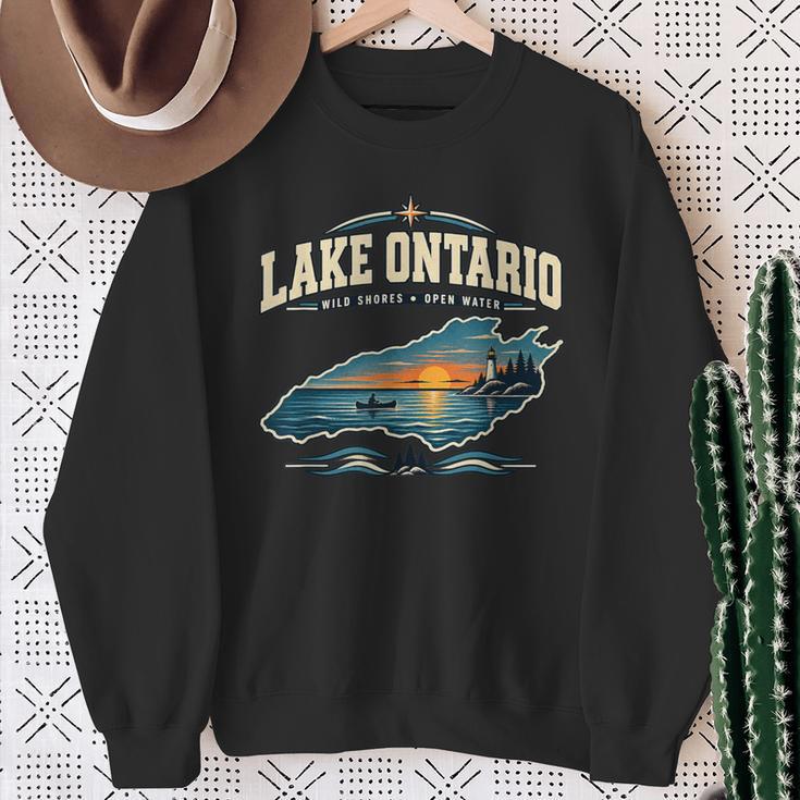 Lakes Lake Ontario Fishing Canoe Lighthouse Outdoor Sweatshirt Gifts for Old Women Lakes Lake Ontario Fishing Canoe Lighthouse Outdoor Sweatshirt Gifts for Old Women