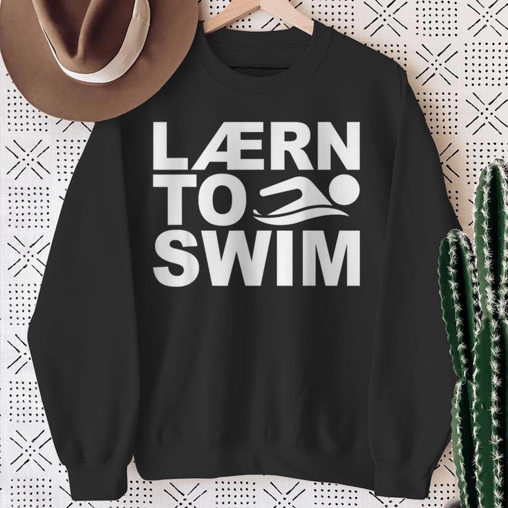 Learn To Swim Swimming Graphic Sweatshirt Gifts for Old Women Learn To Swim Swimming Graphic Sweatshirt Gifts for Old Women