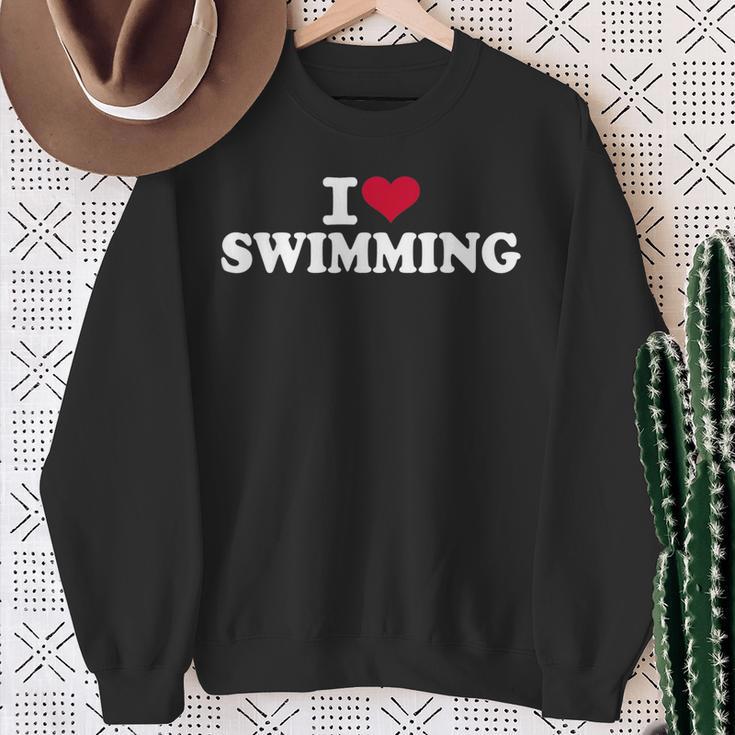 I Love Swimming Sweatshirt Gifts for Old Women I Love Swimming Sweatshirt Gifts for Old Women