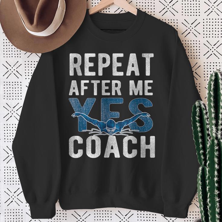 Repeat Yes Swim Coaching Swimming Coaches Sweatshirt Gifts for Old Women Repeat Yes Swim Coaching Swimming Coaches Sweatshirt Gifts for Old Women
