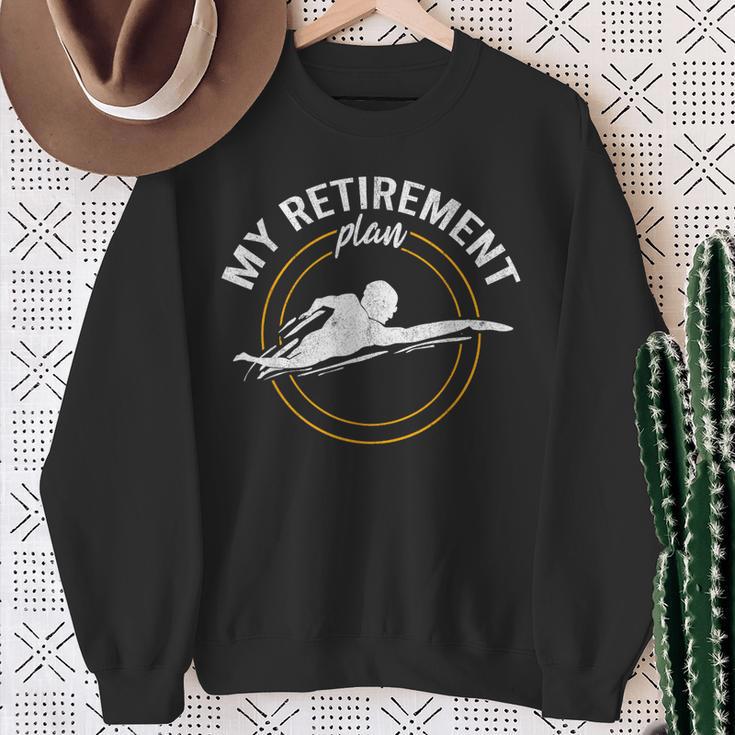 My Retirement Plan Swim Athlete Swimming Grandpa Swimmer Sweatshirt Gifts for Old Women