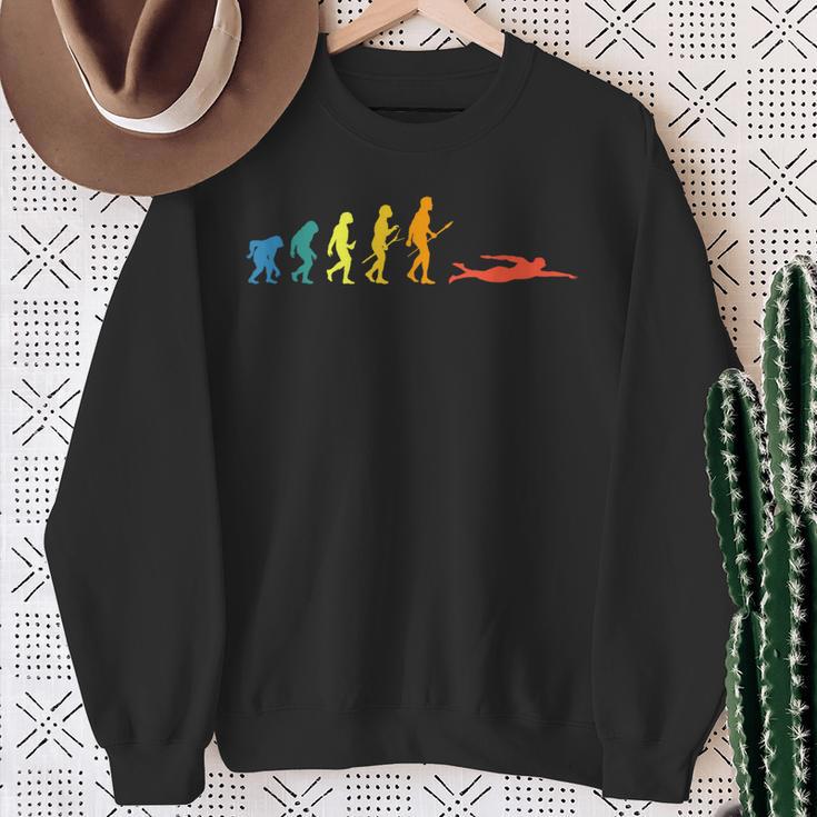 Retro Swimming Evolution For Swimmers Summer Water Lovers Sweatshirt Gifts for Old Women Retro Swimming Evolution For Swimmers Summer Water Lovers Sweatshirt Gifts for Old Women