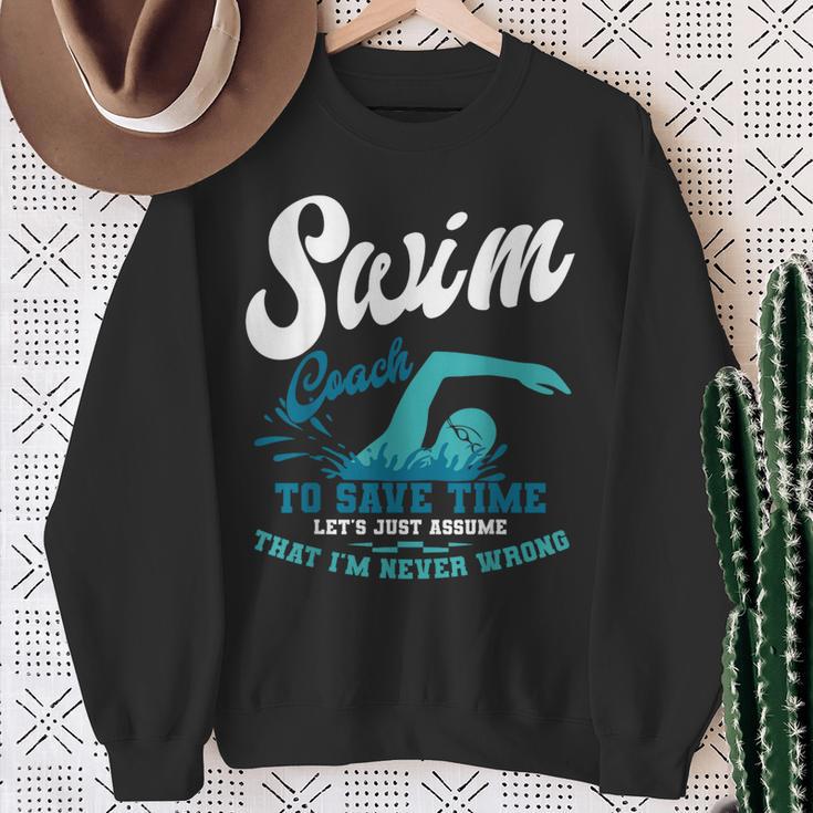Swim Coach Swimming Lesson Sport Professional Instructor Sweatshirt Gifts for Old Women