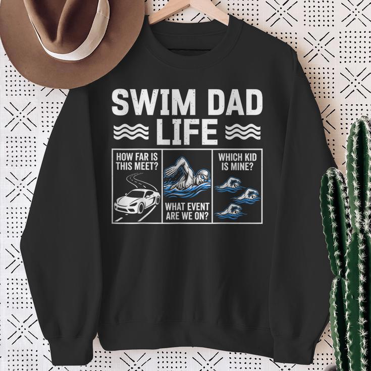 Swim Dad Life Swimmer Father's Day Swimming Daddy Sweatshirt Gifts for Old Women