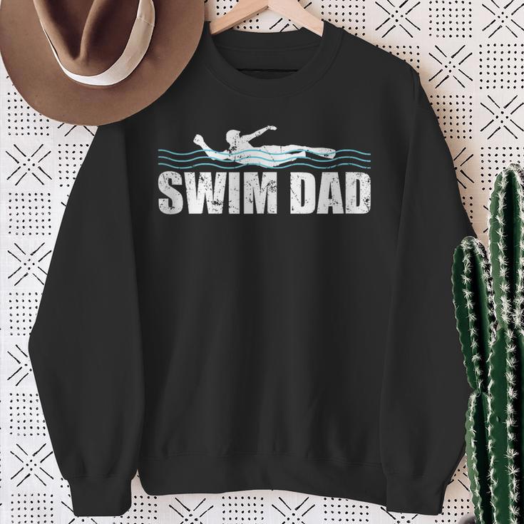 Swim Dad Support Swimming Father Sport Sweatshirt Gifts for Old Women Swim Dad Support Swimming Father Sport Sweatshirt Gifts for Old Women