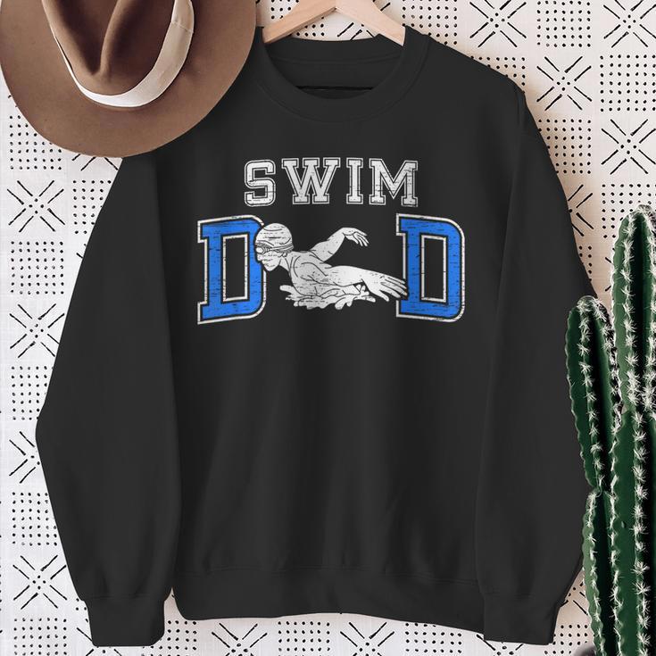 Swim Dad Of A Swimmer Dad Proud Swim Father Swimming Dad Sweatshirt Gifts for Old Women